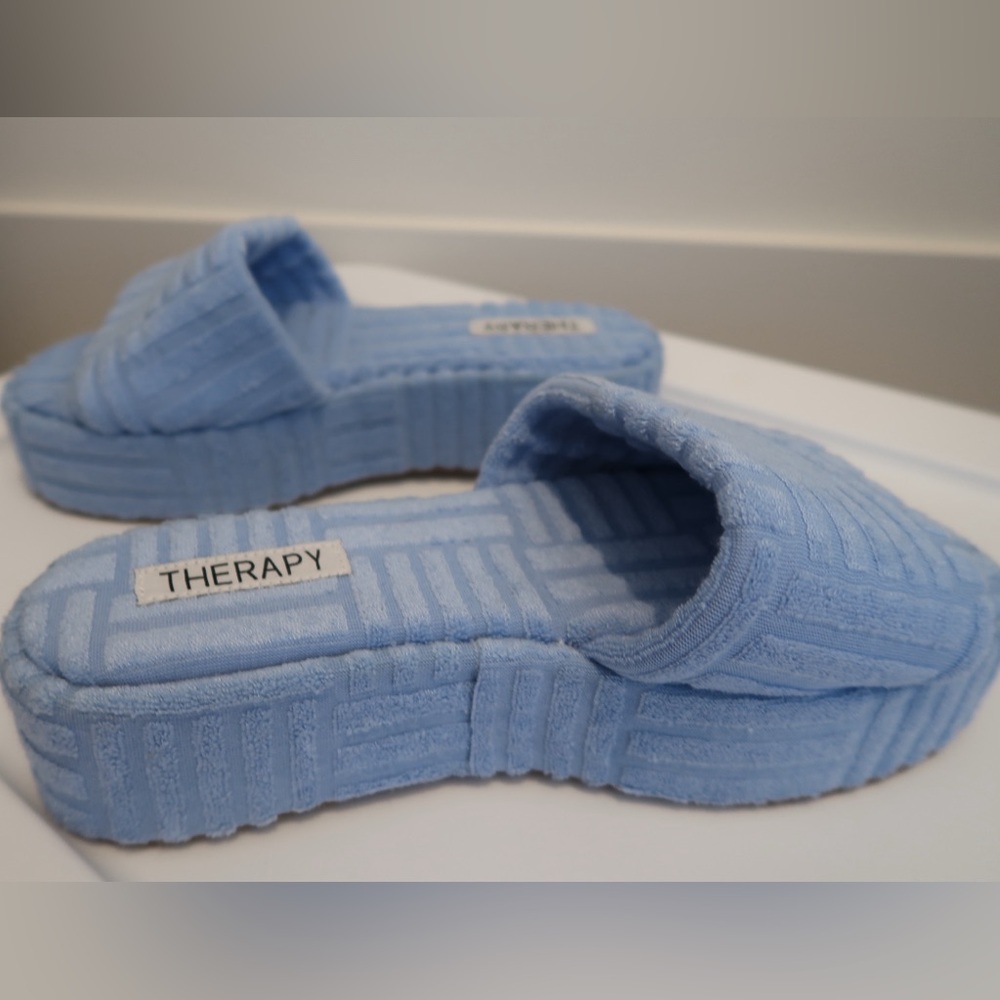 Baby Blue Platform Mules